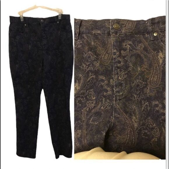 Jeans Gloria Vanderbilt jeans sz 14  with print - Picture 1 of 1
